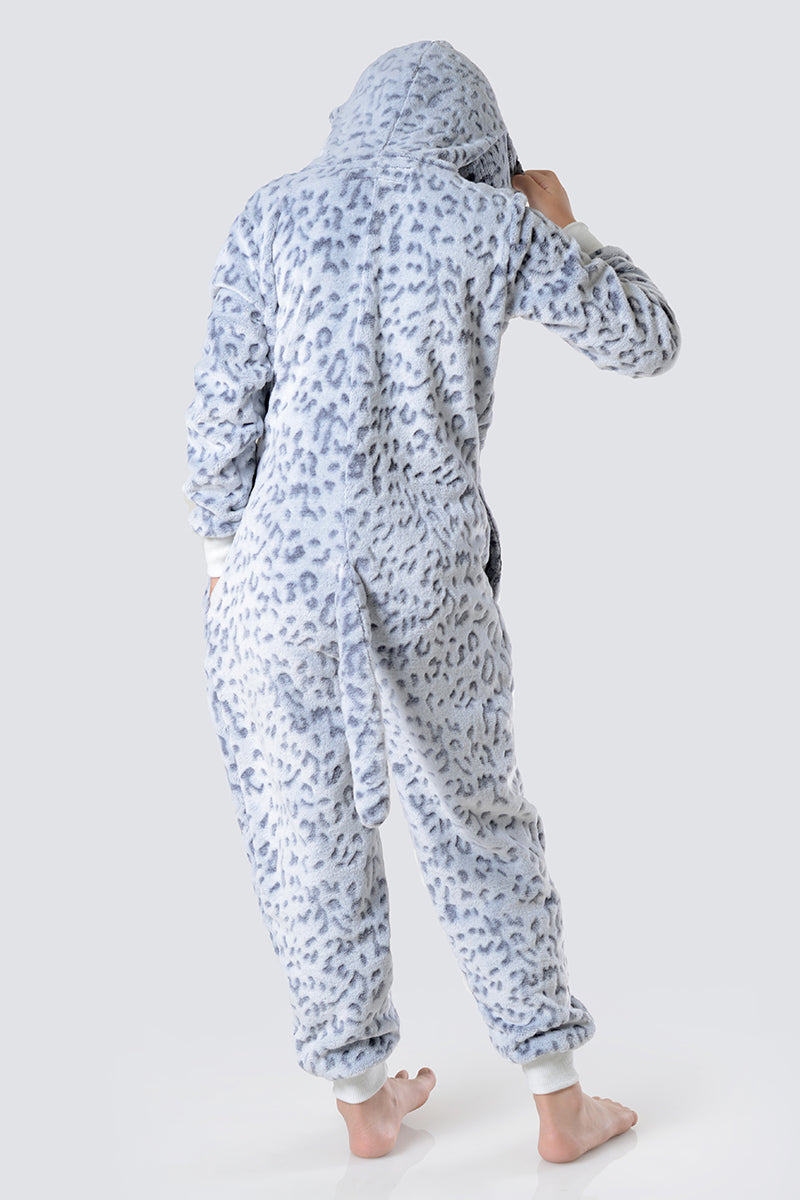Kid's Plush Leopard Animal Onesie Pajama