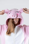 Plush Pink Piggy Animal Onesie Pajama