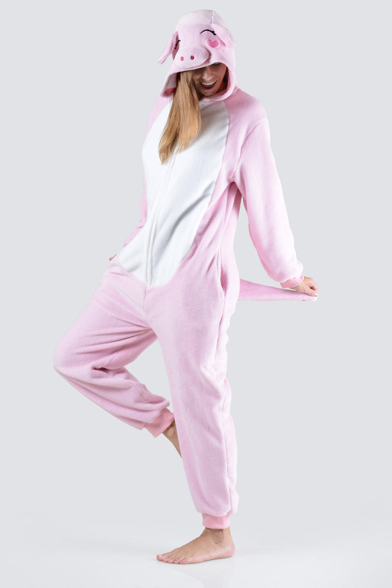 Pink Pig Onesie for Adults