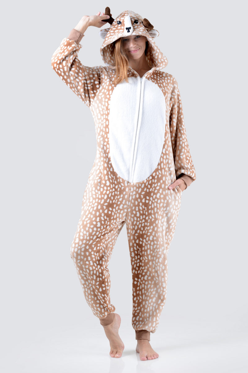 Plush Spotted Reindeer Animal Onesie