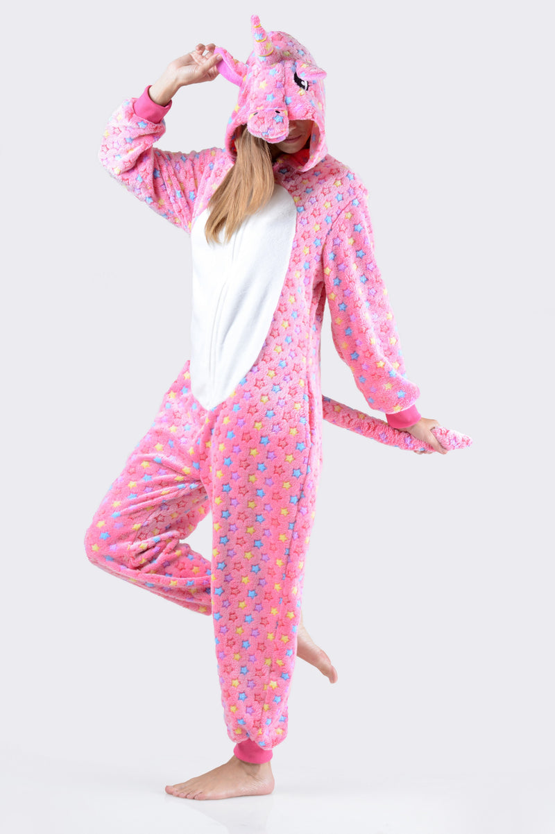 Multi Rainbow Unicorn Stars Print Loungewear Sleepwear Pyjama