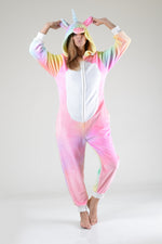 Plush Tie-Dye Unicorn Animal Onesie Pajama