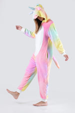 Plush Tie-Dye Unicorn Animal Onesie Pajama