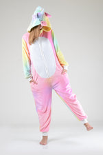 Plush Tie-Dye Unicorn Animal Onesie Pajama