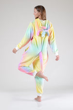 Plush Tie-Dye Unicorn Animal Onesie Pajama