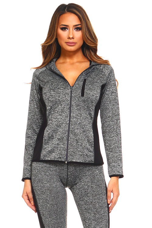charcoal grey long sleeve jacket for working out