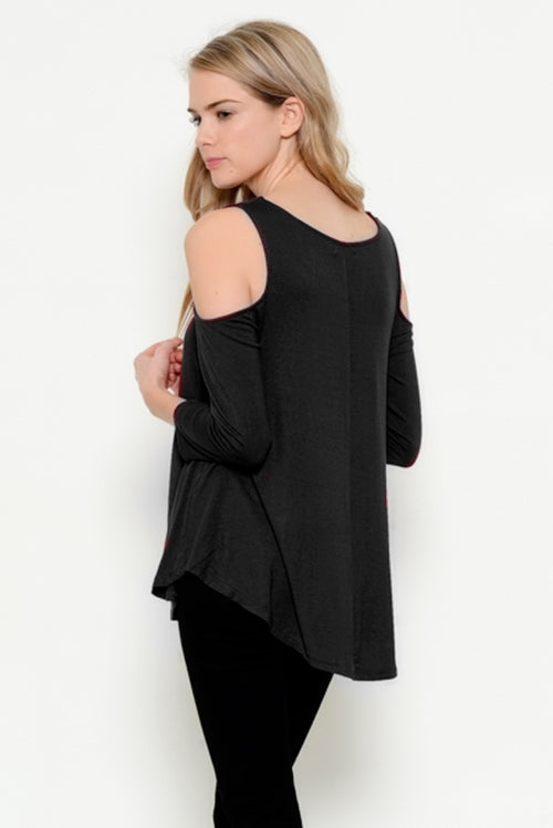 Cool & Casual Cold Shoulder Knit Top ICONOFLASH