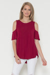 Cool & Casual Cold Shoulder Knit Top ICONOFLASH
