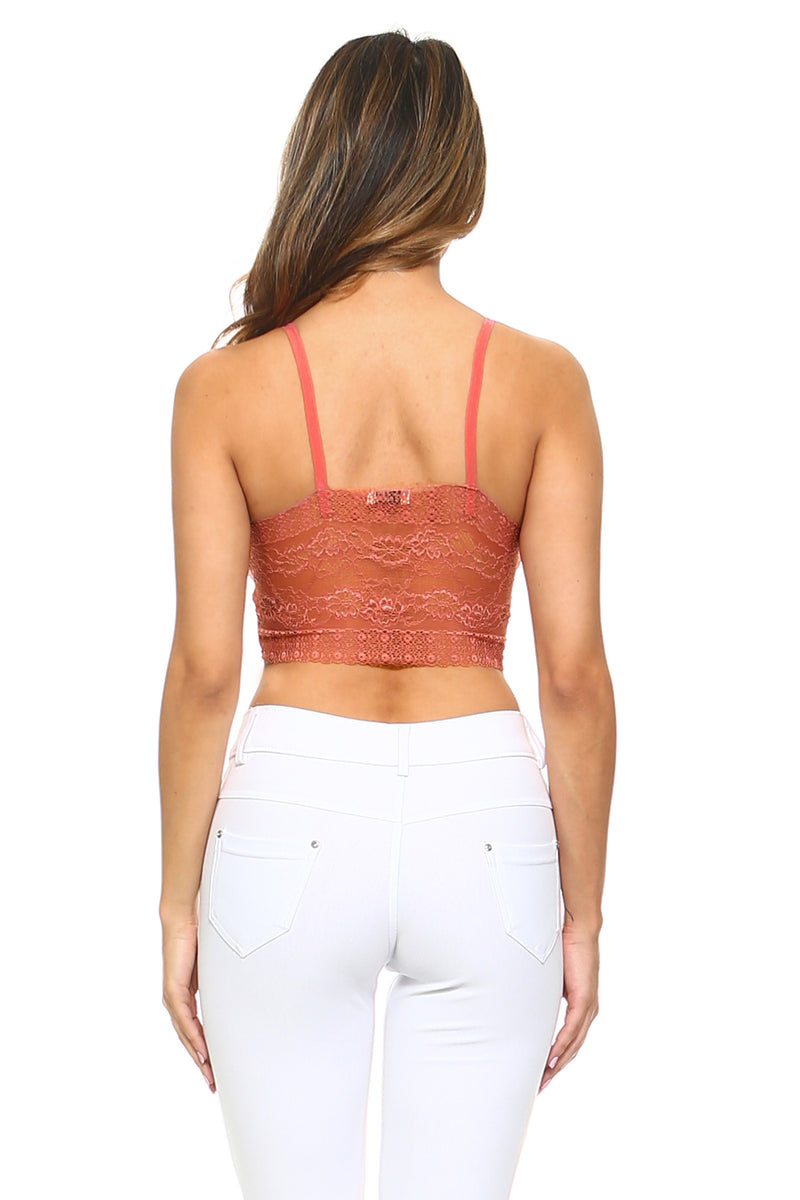Red lace strappy bralette