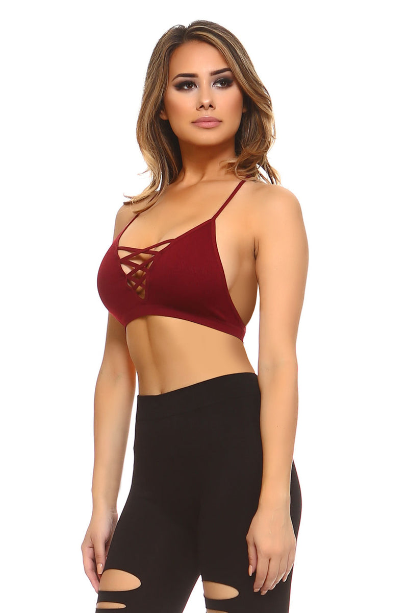 Cross The Line Ribbed Bralette – ICONOFLASH