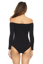 women's black bodysuits for layering with 