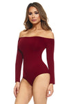burgundy off shoulder pull on bodysuits 2019 2020 sexy looks