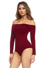 burgundy off shoulder pull on bodysuits 2019 2020 sexy looks