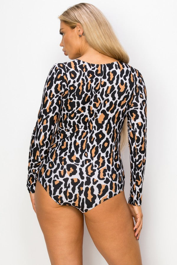 Untamed Leopard Print Bodysuit