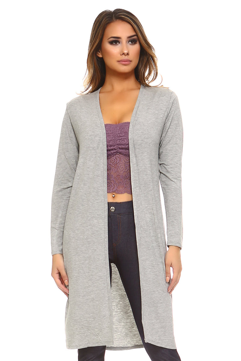 Contemporary Cool Open-Front Knit Cardigan ICONOFLASH