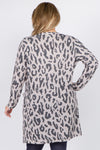 Plus Size Wild Leopard Print Cardigan