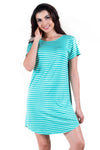 Simply Stated Striped T-Shirt Dress ICONOFLASH