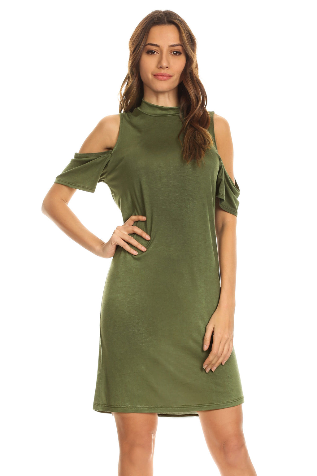 Set the Scene Cold Shoulder Shift Dress ICONOFLASH