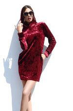 Cool Girl Crushed Velvet Hoodie Dress ICONOFLASH