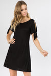 black slit sleeve tunic dresses for women 