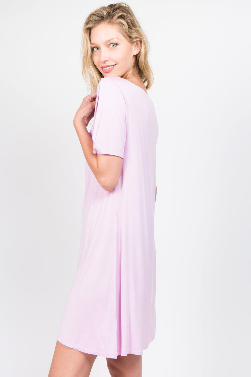lavender women's slit mini dress tunic 2019