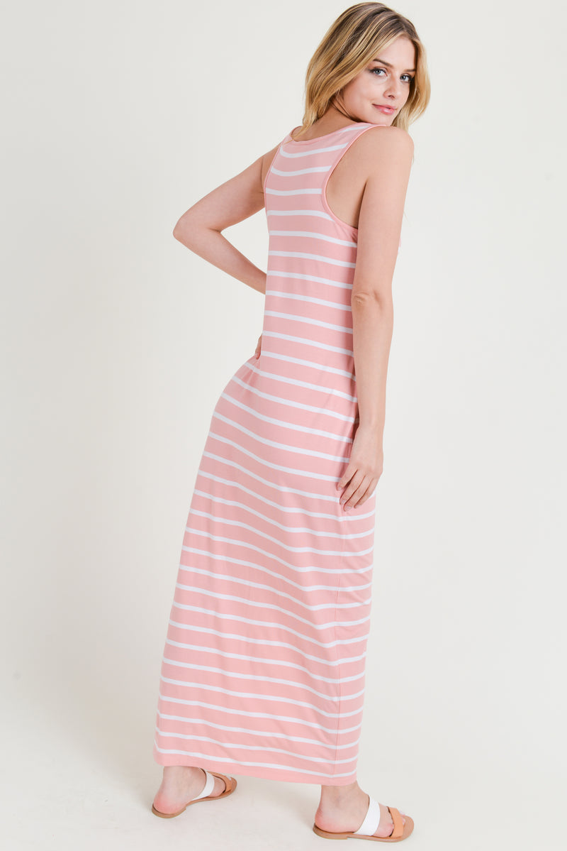 Buy Pink Rayon Sleeveless Maxi Dress | KK/S18/125/KAL4 | The loom