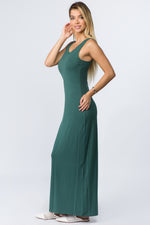 green sleeveless tank maxi dress