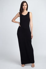 black sleeveless maxi dress