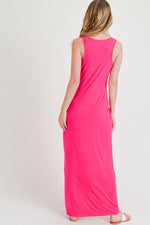 fuchsia sleeveless maxi dress for women