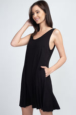 black a-line mini dress