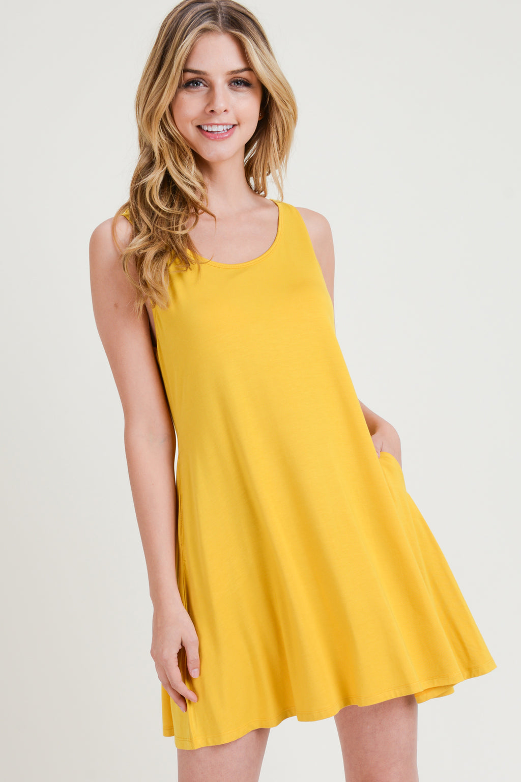 yellow tank dress for summer