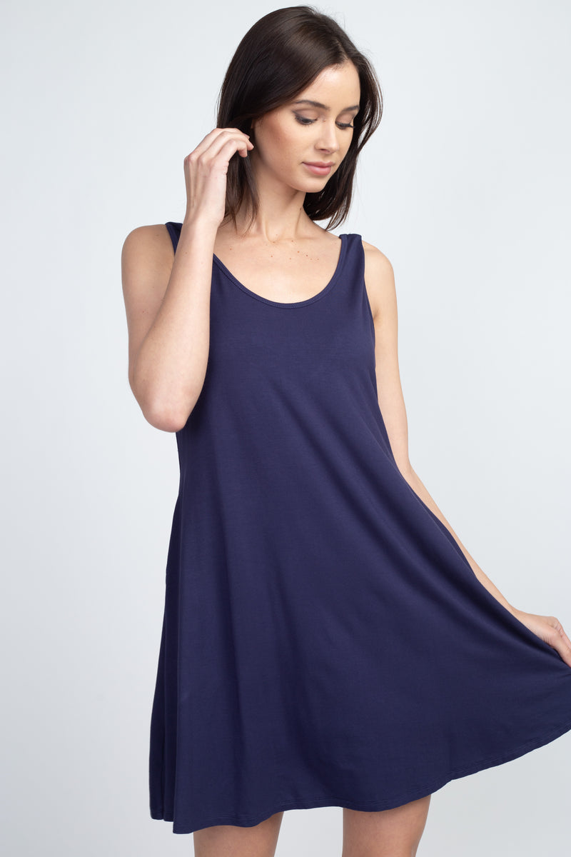 blue a-line summer dress