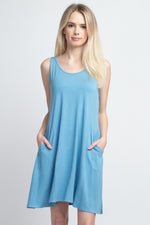 baby blue low cut dress