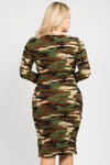 bodycon camouflage dress plus size women 