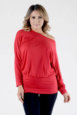 off the shoulder red tops for women