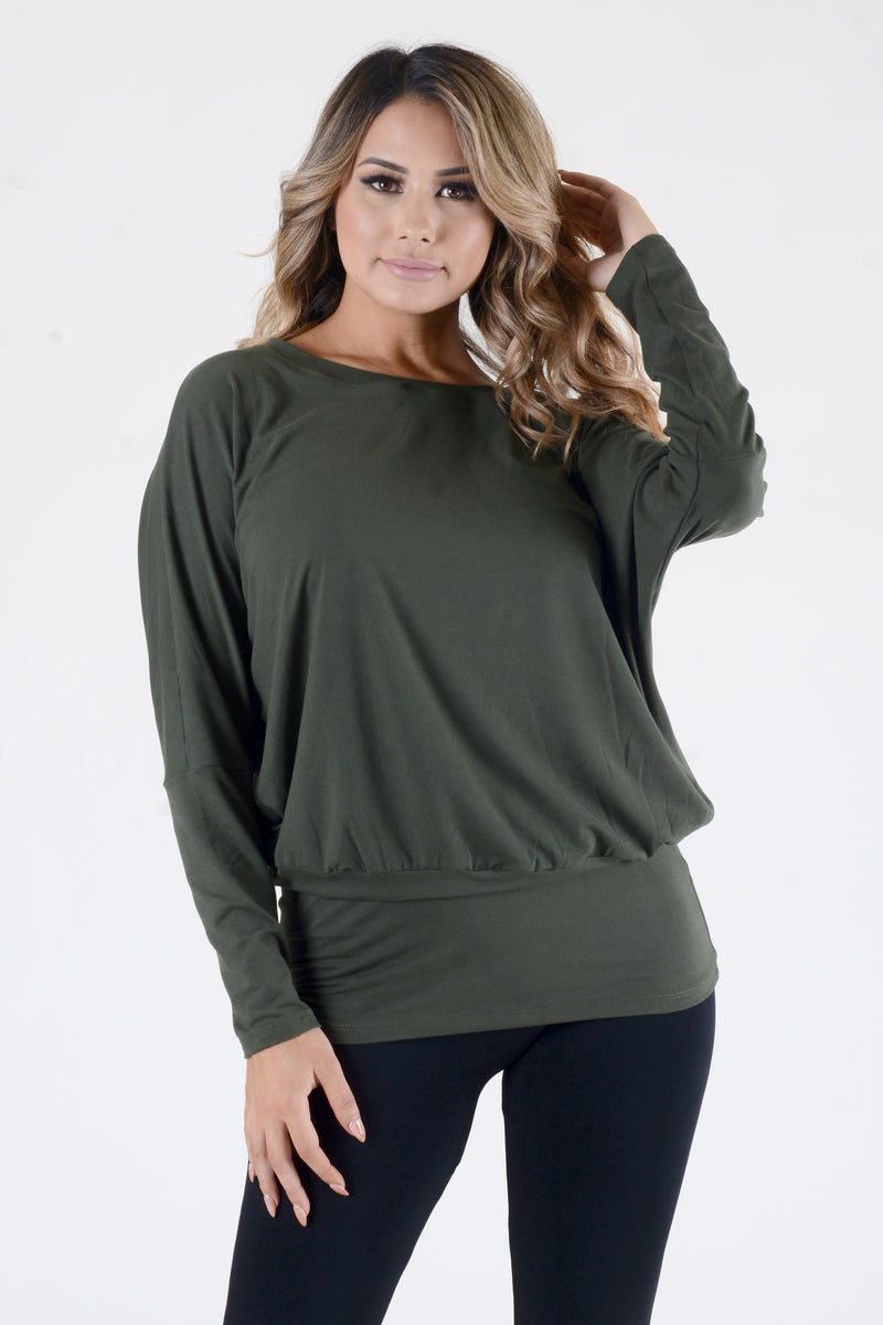 olive green dolman oversized shirts for women 