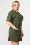 green women t-shirt dress plus size