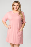 light pink plus size dressy shirt dresses