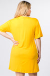 golden yellow plus size shirt dress