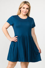 Plus Size Babydoll Dress with Pockets