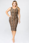 Plus Size Snake Print Bodycon Dresses