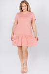 Plus Size Peplum Hem Babydoll Dress ICONOFLASH