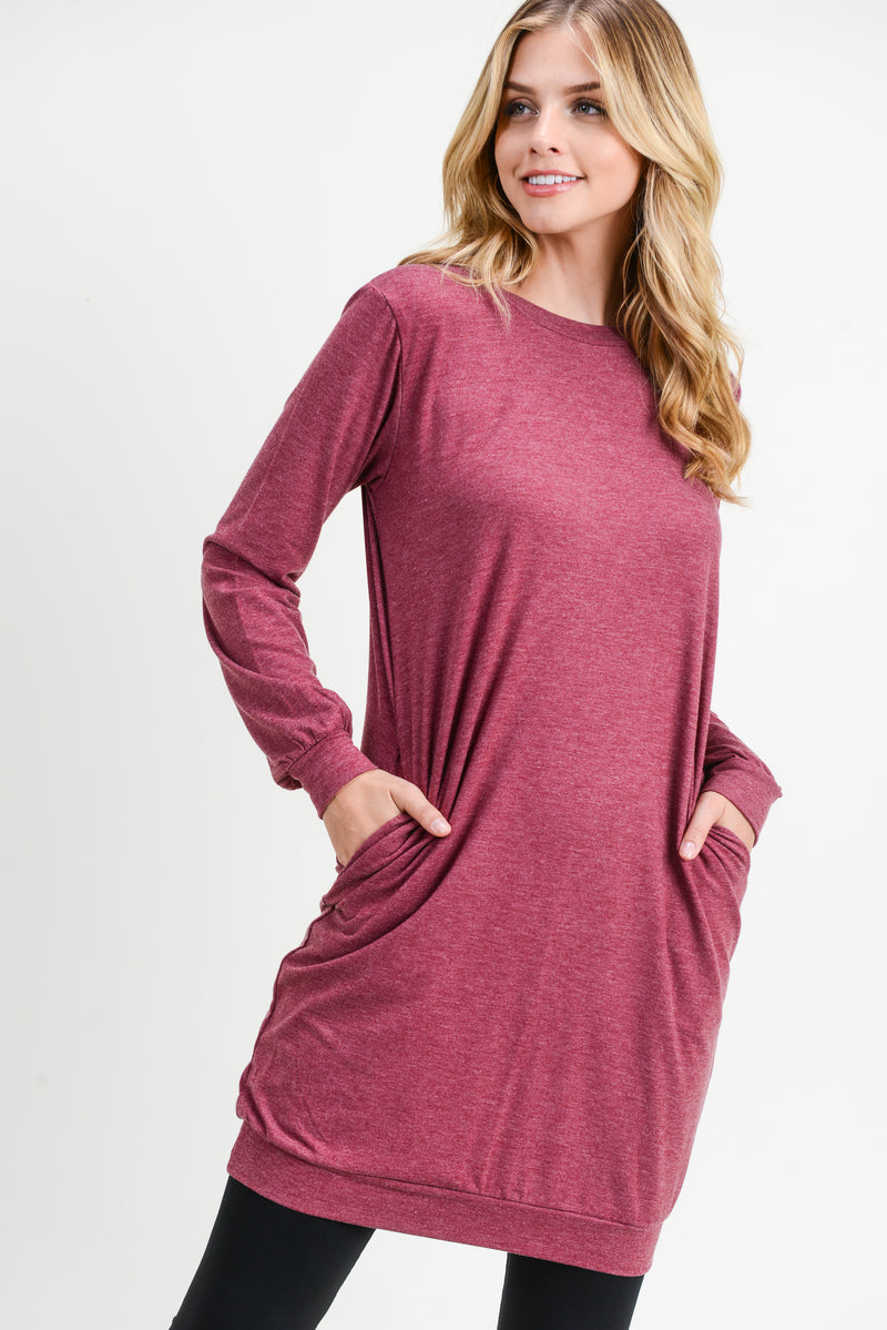 burgundy pullover dress
