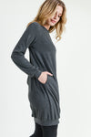 grey pullover dress with pockets