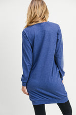 denim blue sweatshirt dress for women