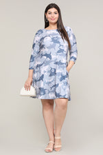 Plus Size Camouflage Shark Print A-line Dress