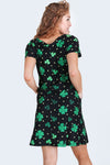 Shamrocks and Polka Dots Printed A-line Dress