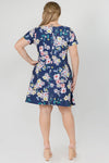 Plus Size Fresh as a Daisy Short Sleeve Skater Dress with Pockets