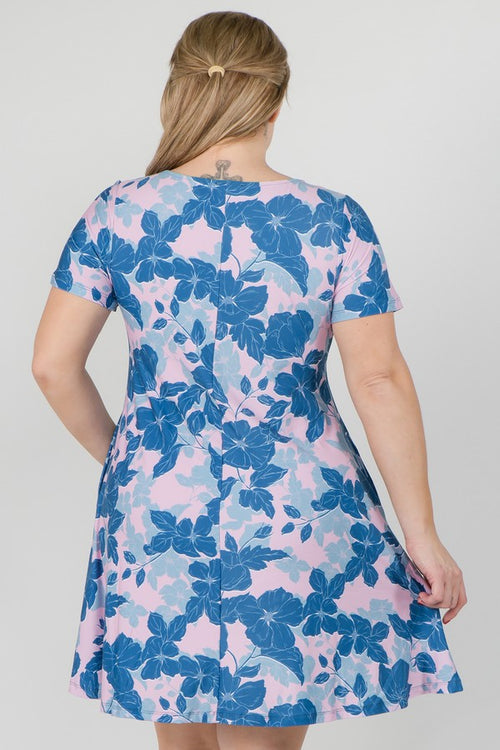Floral Blossom Dress with Pockets Plus