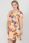 Plus Size Blossom of Lilies Fit and Flare Dress with Pockets